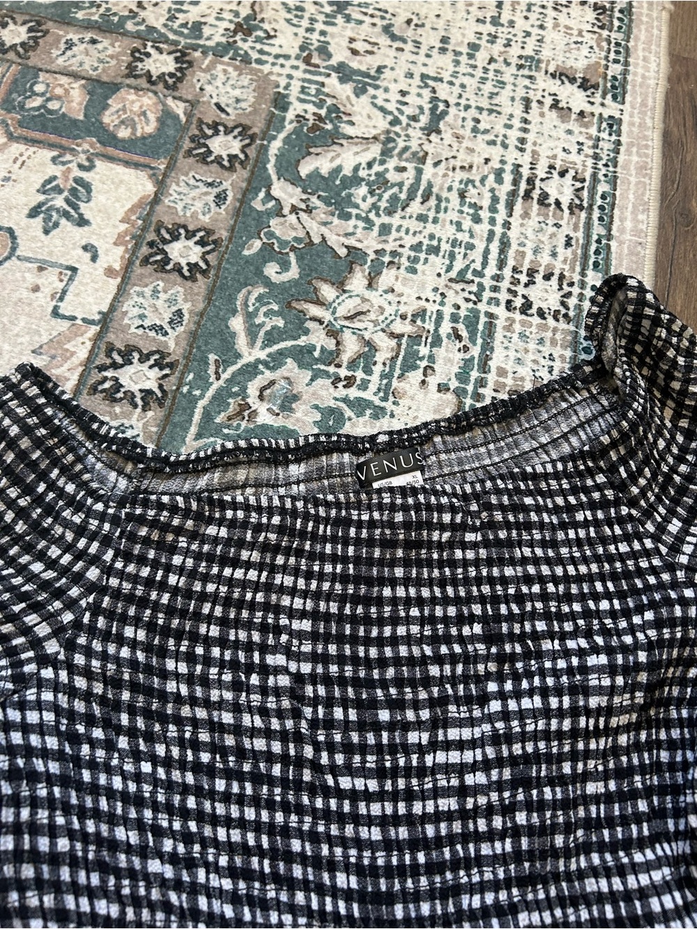 Venus Black & White Checkered Romper - Picture 2 of 3